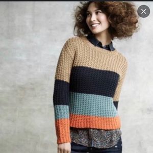Anthropologie Sparrow Olaf Striped chunky Sweater Size Large